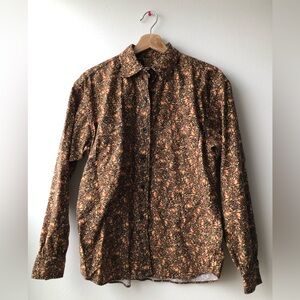 [M-L] Vintage 90s Floral Dark Academia Button Up Top - No Tags